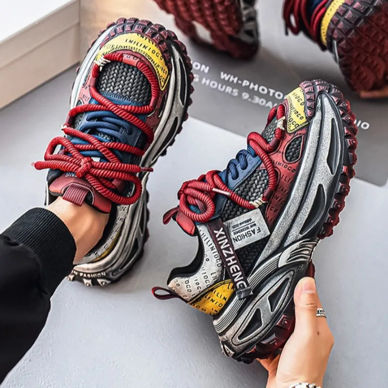 Men's Breathable Mesh Platform Sneakers for Casual Wear