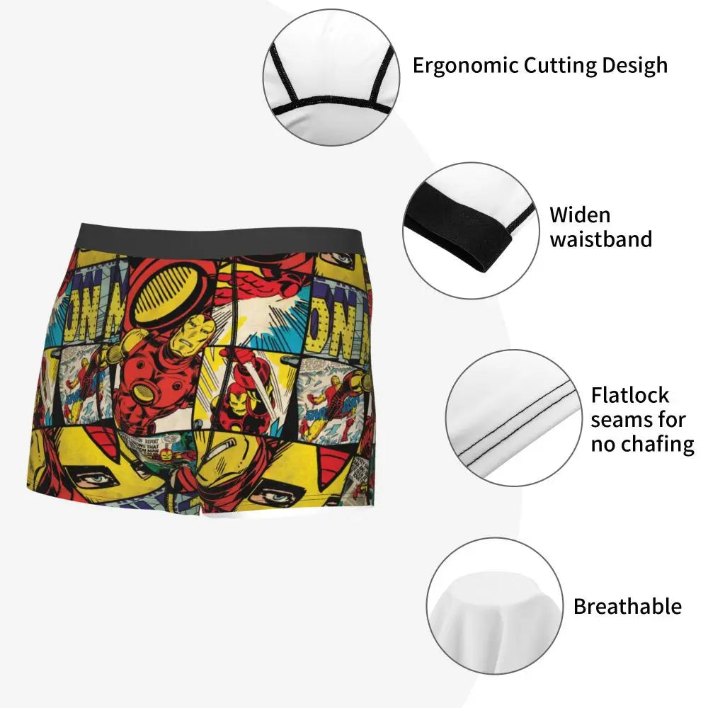 Iron-man Printed Boxer Briefs for Men