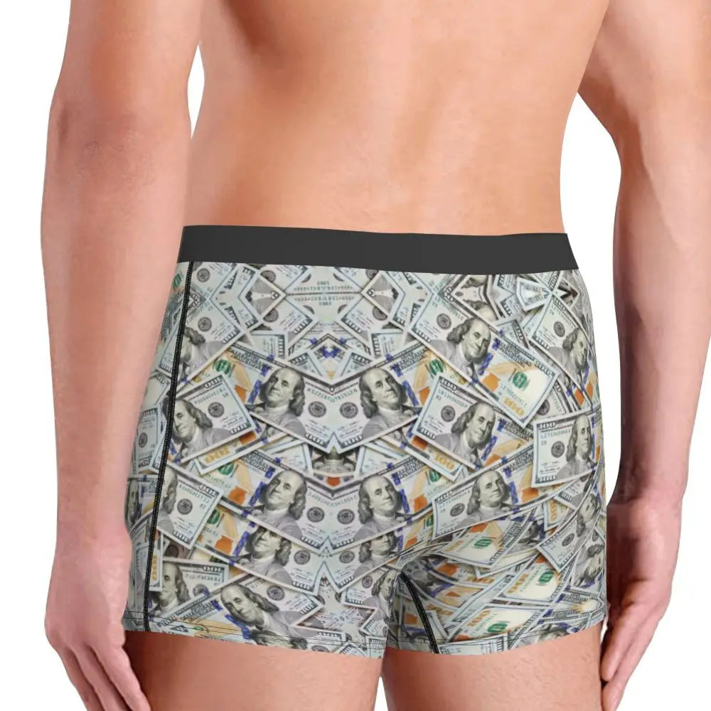 Money Print Boxer Briefs for Men