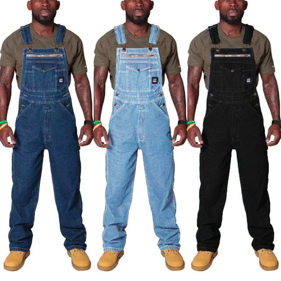 Men's Cotton Cargo Overalls for Casual Wear