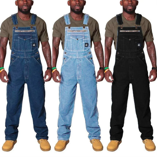 Men's Cotton Cargo Overalls for Casual Wear