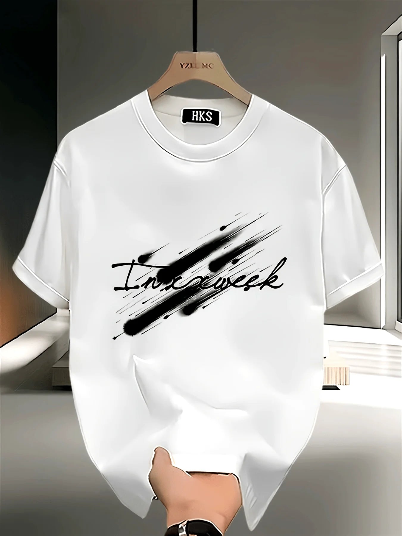 Men's Summer Fashion T-Shirt: Branded Print, Short Sleeve — Heavyweight Pure Cotton, Japanese & Korean Style