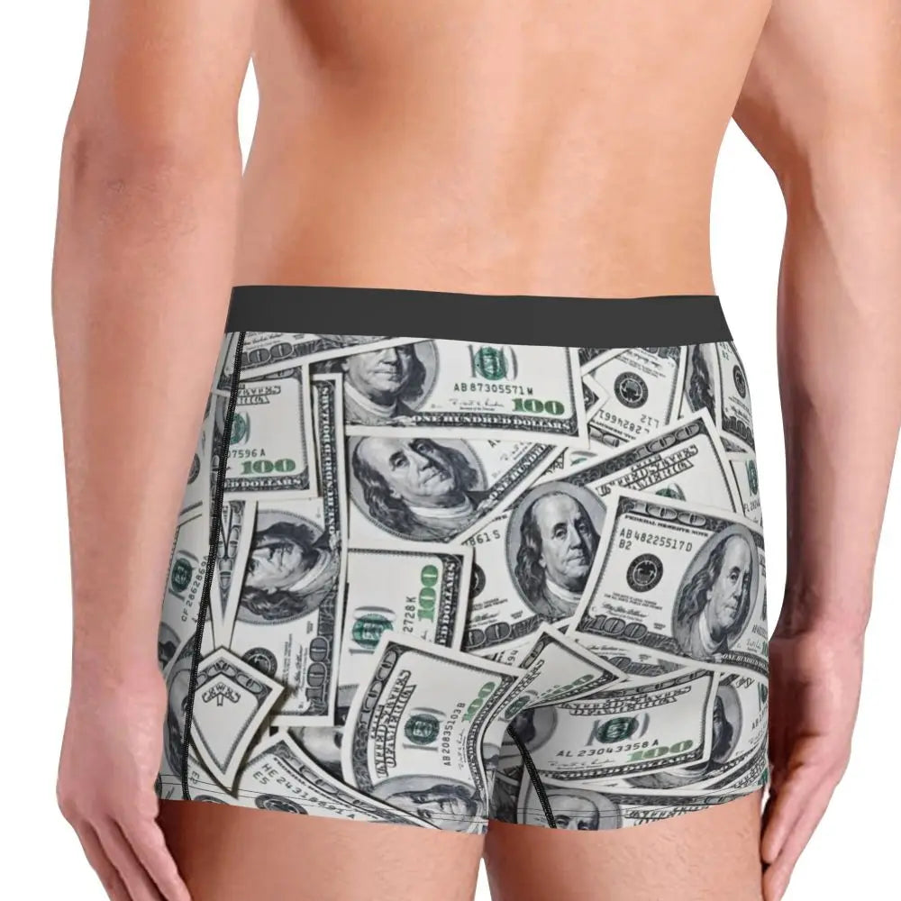 Money Print Boxer Briefs for Men