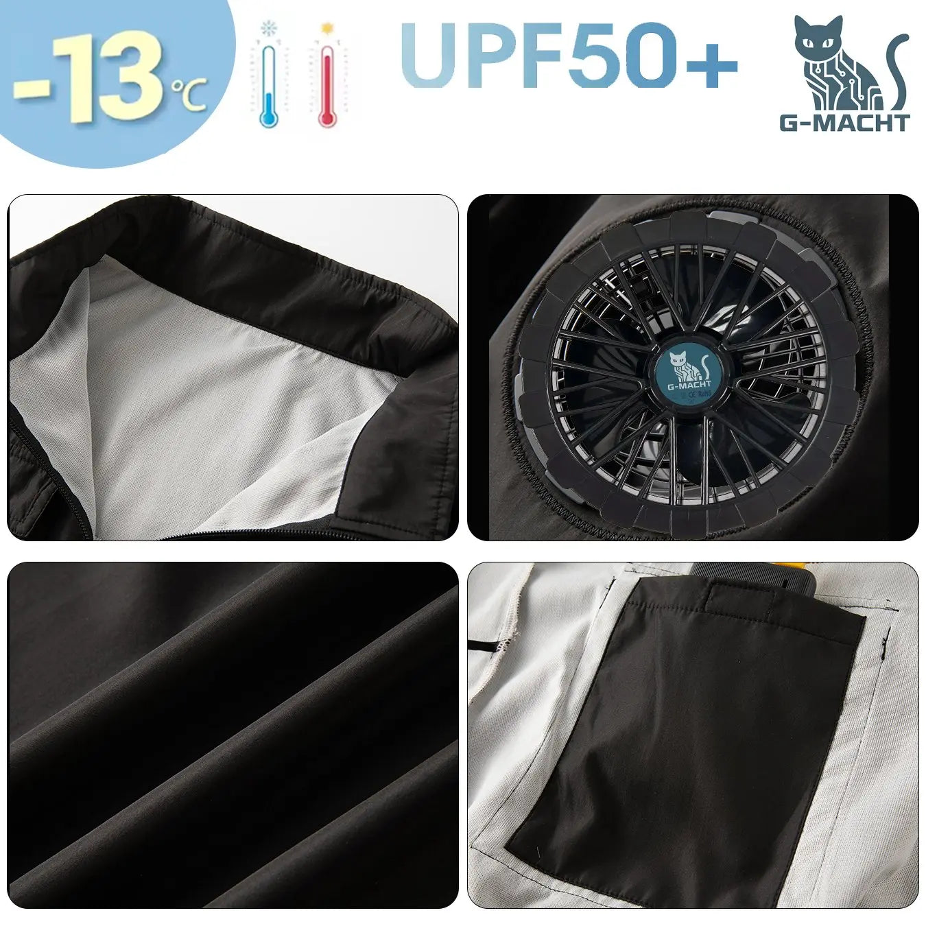 G-MACHT Cooling Vest Wearable Fan Breathable Summer Workwear
