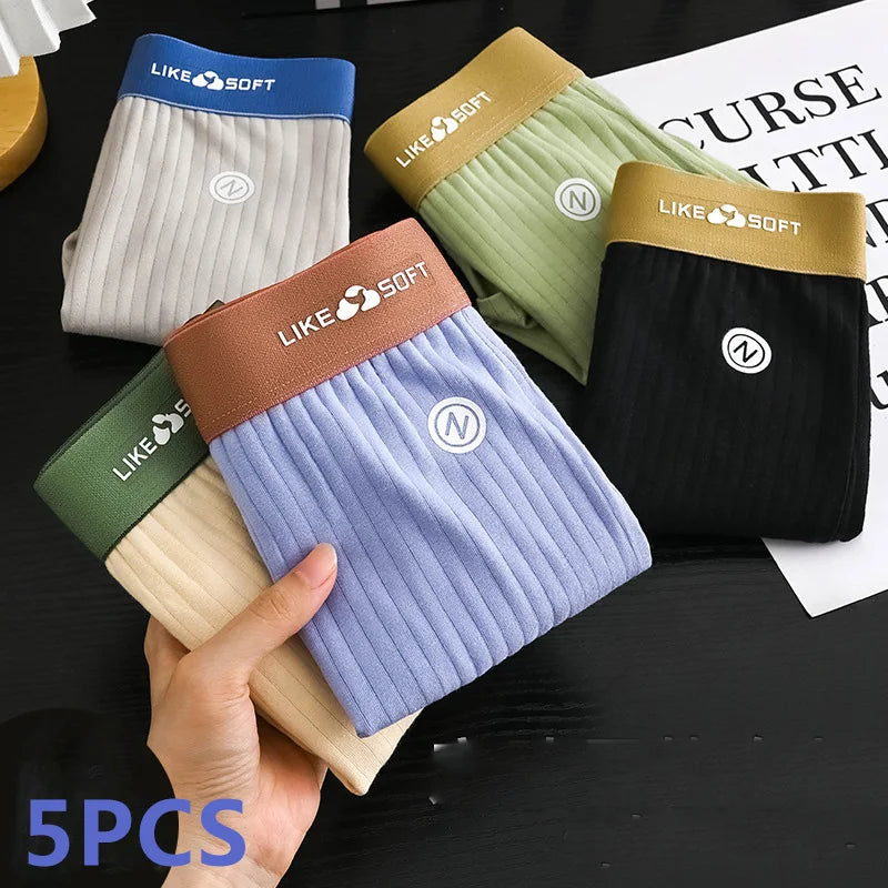 Men's Striped Boxer Shorts Underwear 5 Pcs Set