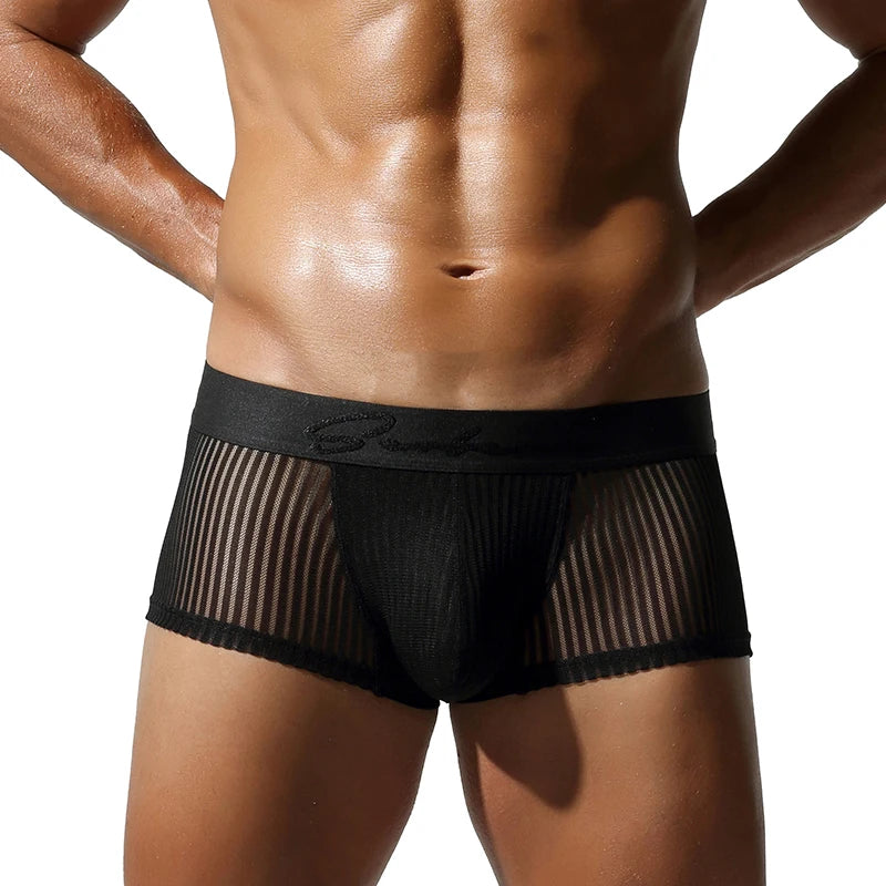 Men's Solid Color Boxer Shorts Comfortable Breathable Underwear