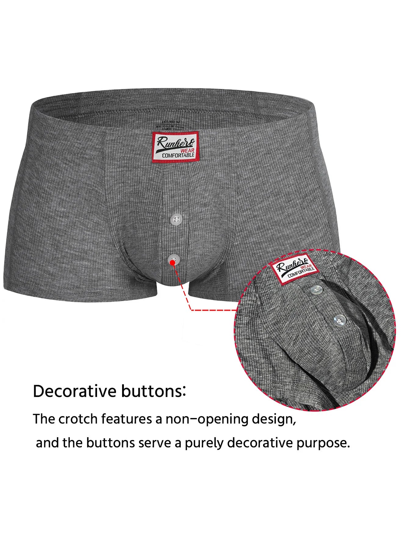 Men's Boxer Shorts Low-Waist Underwear U Convex Pouch