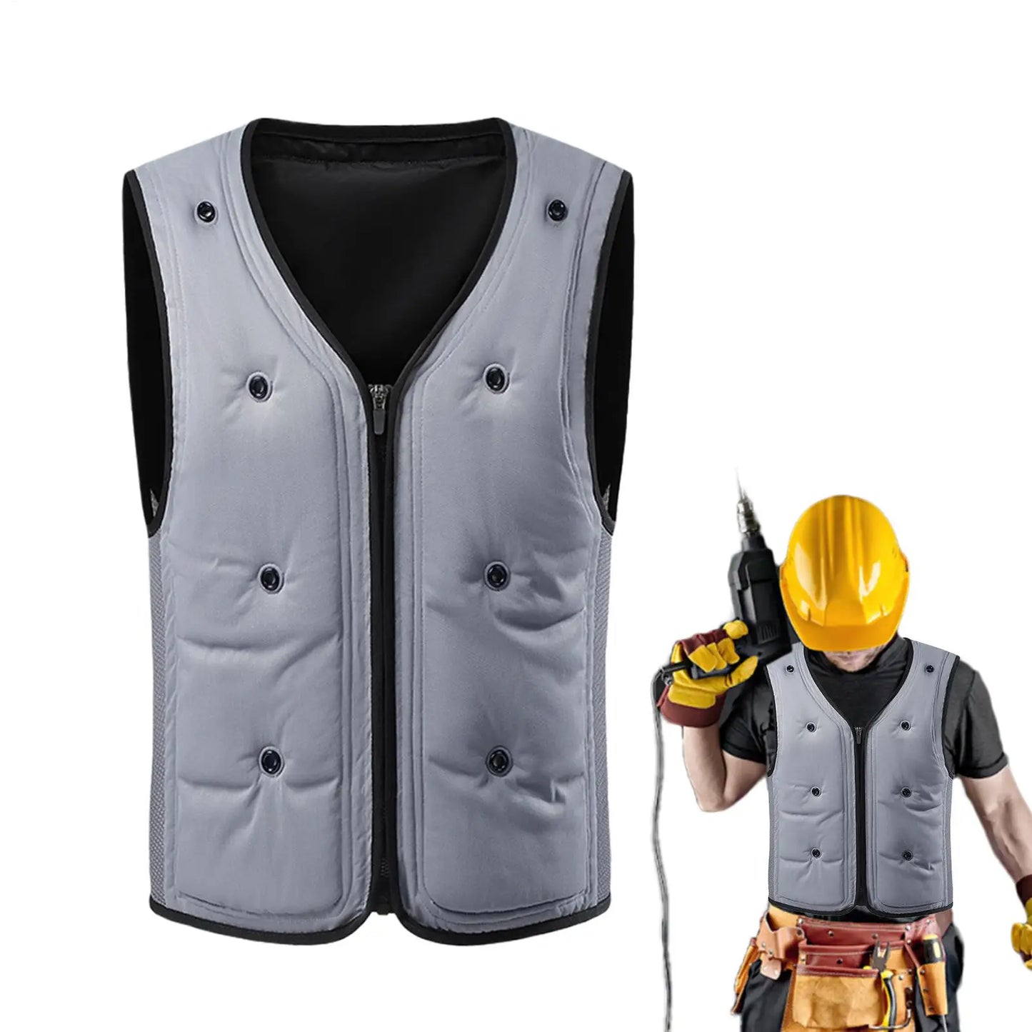 Gray Polyester Cooling Vest for Men and Women