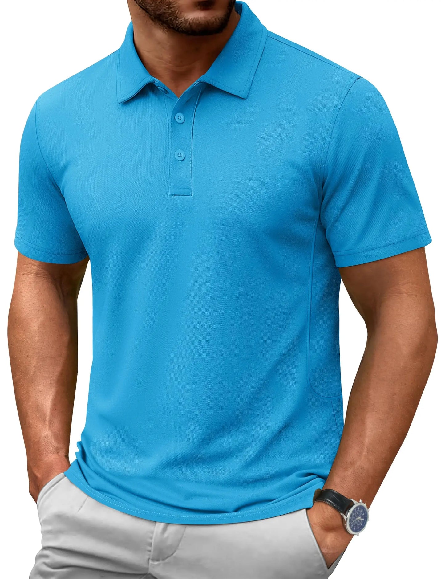 TACVASEN 72% Cotton Summer Golf Polo T-Shirt