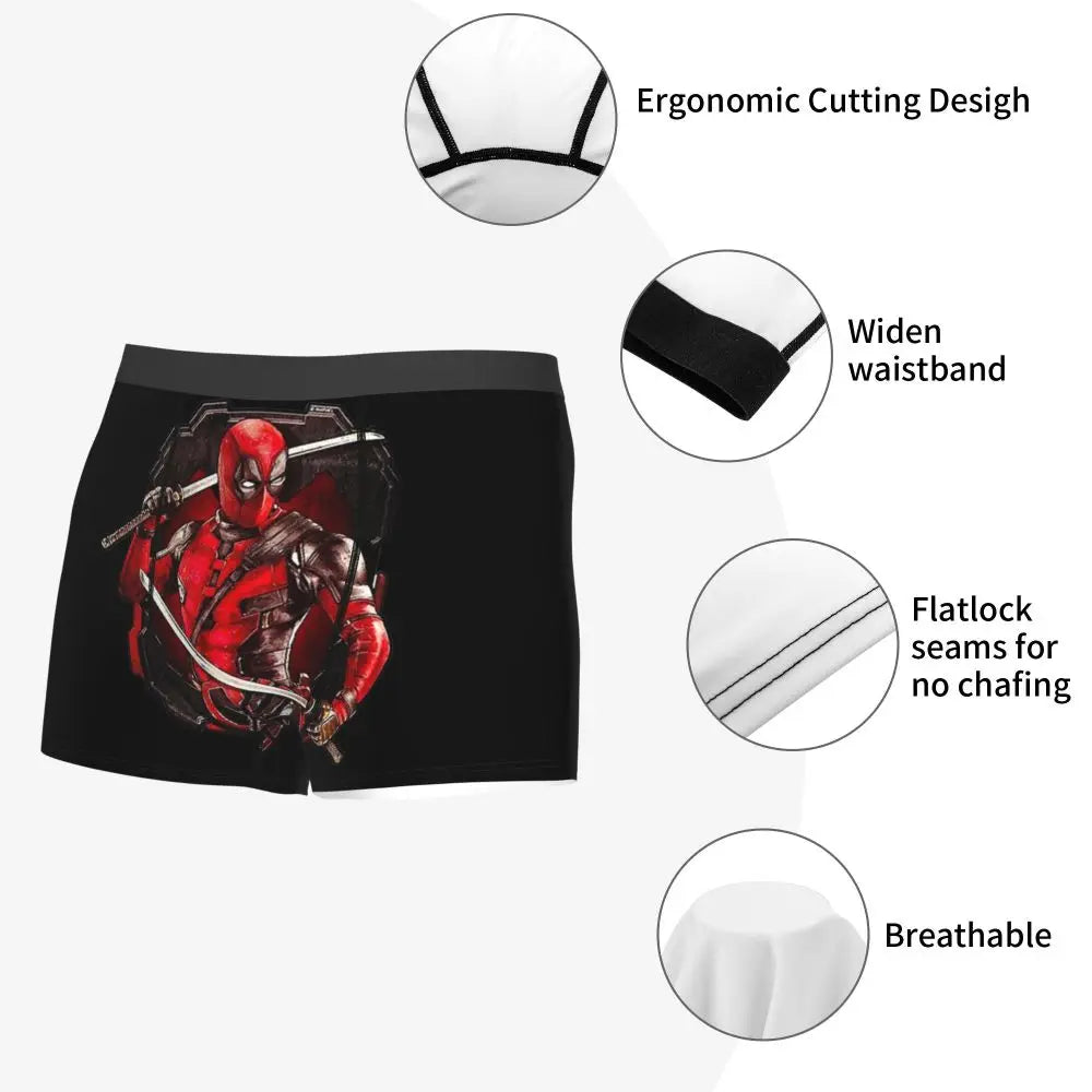 Deadpool Boxer Shorts for Men - Lycra Polyester Blend