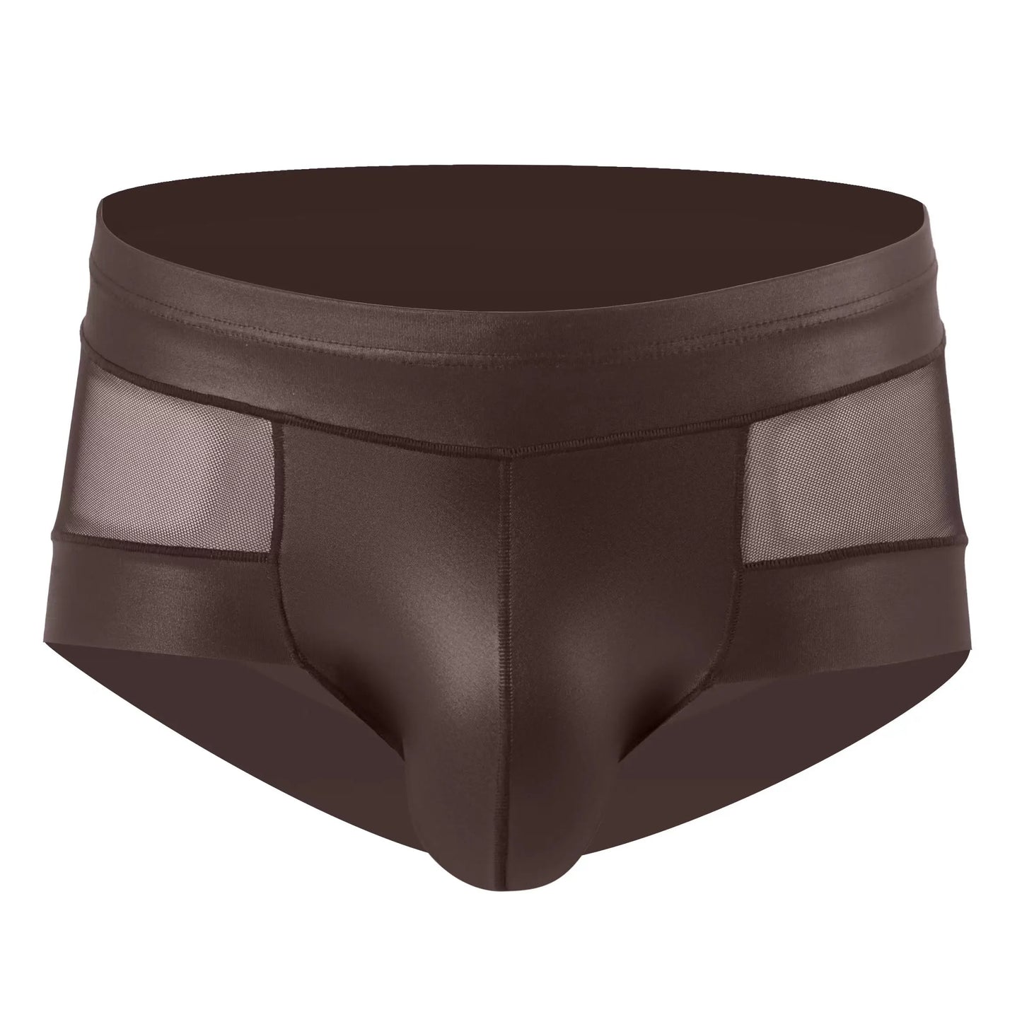 Men's Boxer Briefs in Breathable Mesh and Patent Leather