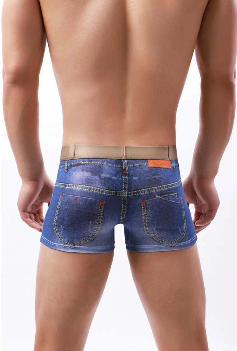 Men's Denim Boxer Shorts by NURRASA