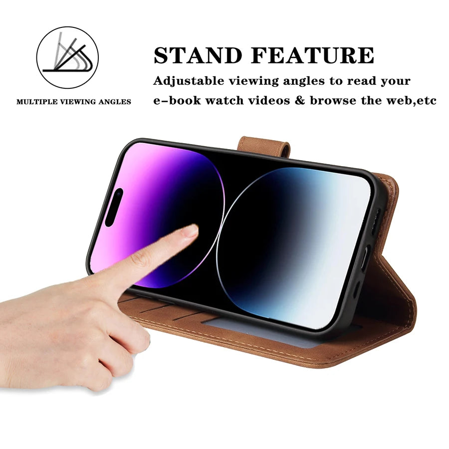 Brand ZZXX Leather Wallet Phone Case For iPhone 16e 16 Pro Max  Plus Flip Card