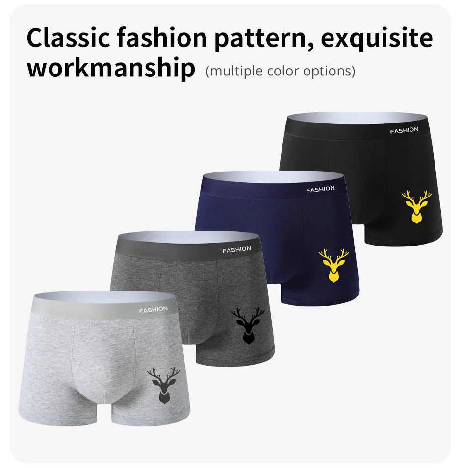 Men's Boxer Shorts 4pcs Soft Sports Breathable