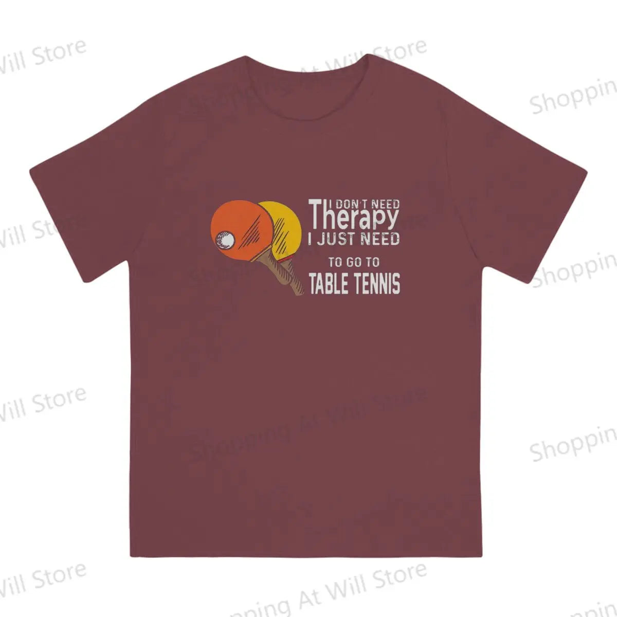 Tops 100% Cotton Leisure Sports  Table Tennis Therapy for Ping Pong Men's and women's T-shirts Ping Pong Tshirt Top