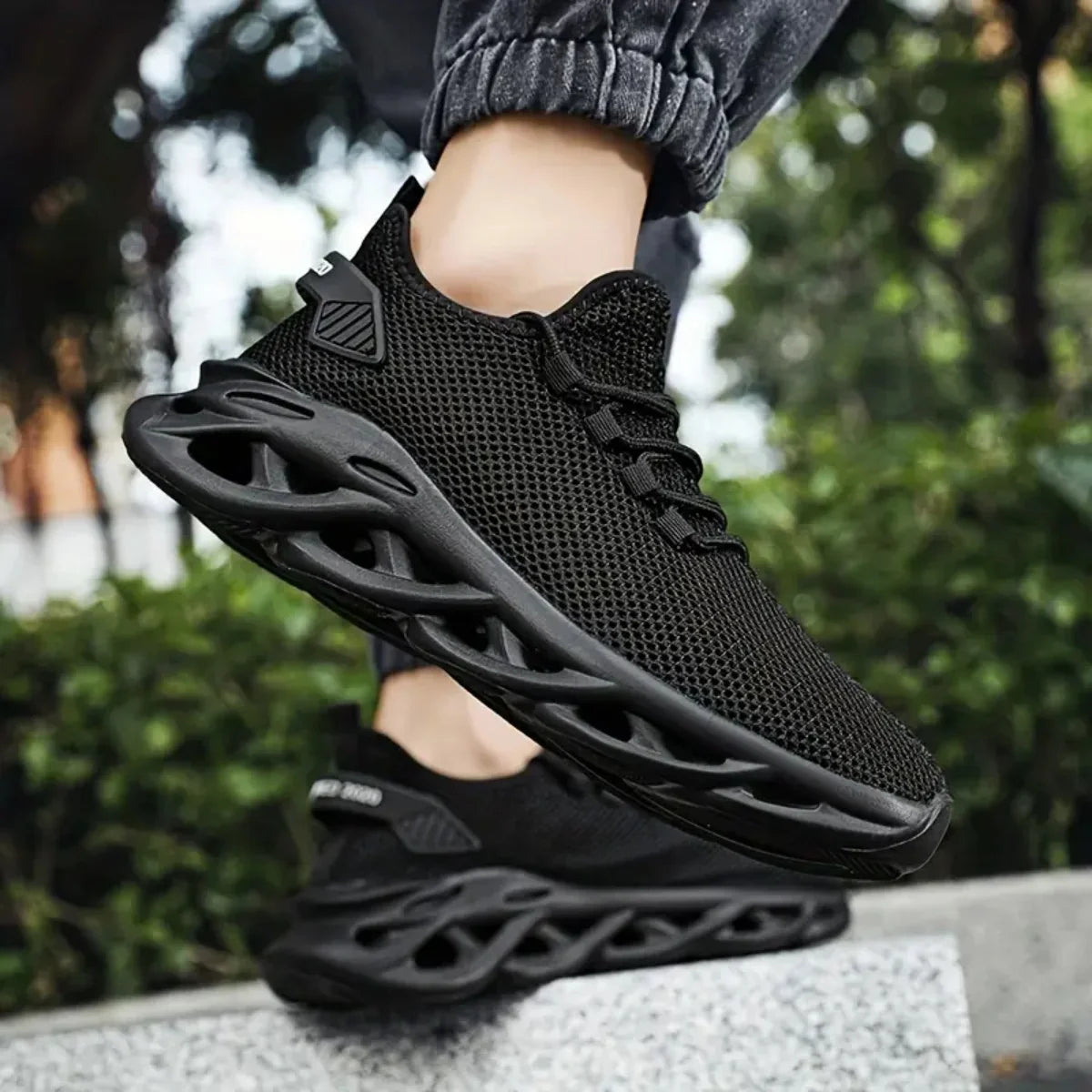 Men's Fashion Versatile Comfortable Lace-Up Sports Casual Shoes, Mesh Shoes, All-Season Versatile Braided Sole Trendy Shoes, Spo