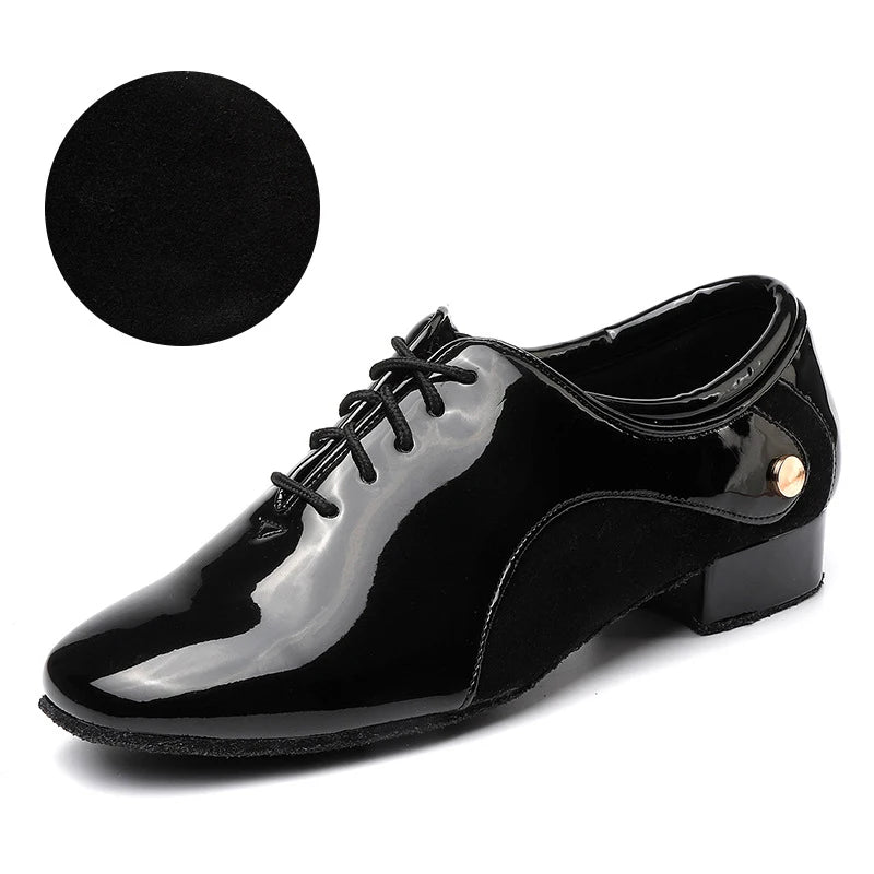 Men's Black PU Leather Ballroom Dance Shoes