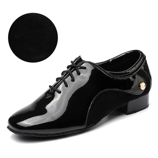 Men's Black PU Leather Ballroom Dance Shoes