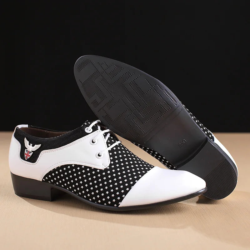 Mens Lace-Up Oxfords Dress Shoes in PU Leather