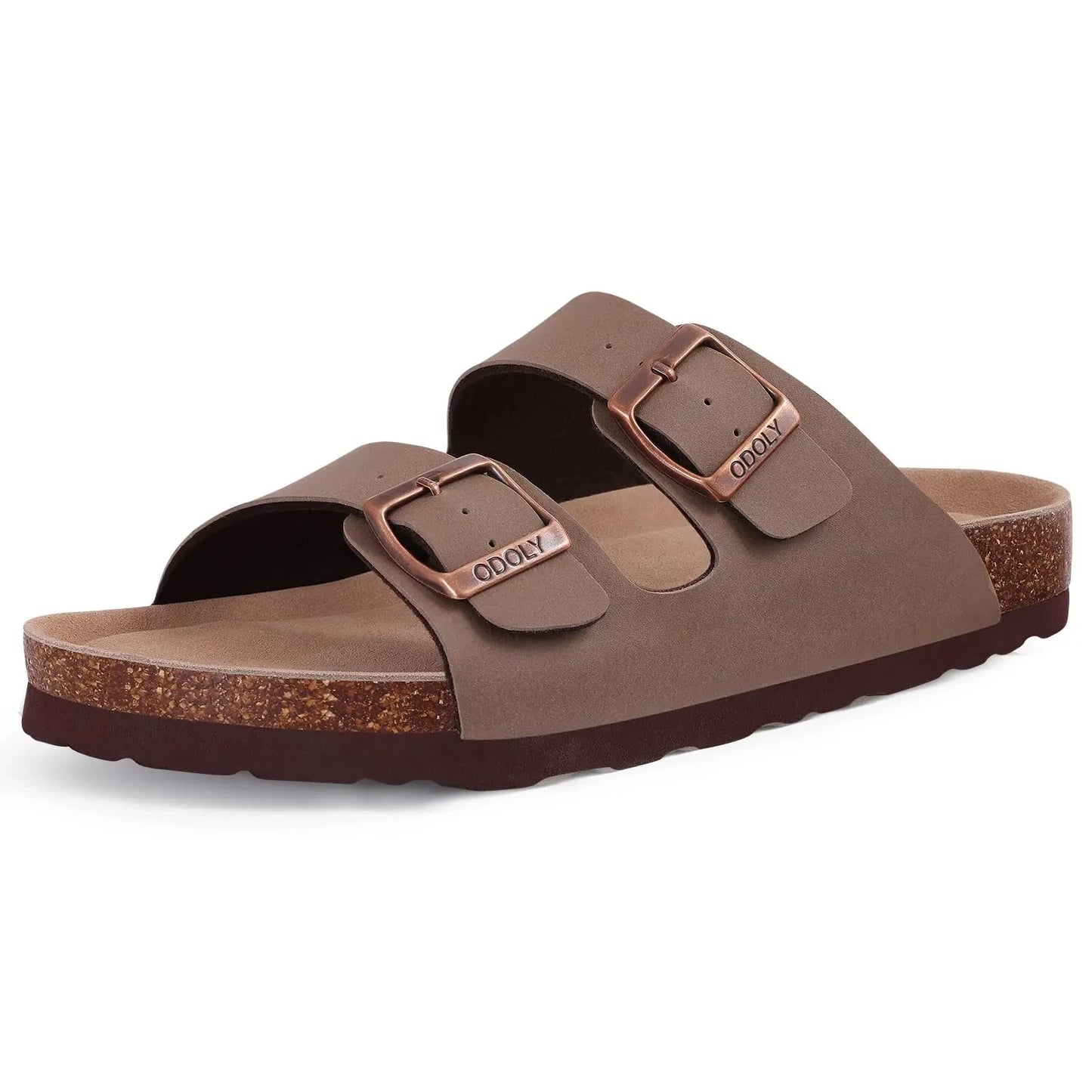 Asgard Women Cow Suede Clogs with Cork Sole and Buckle