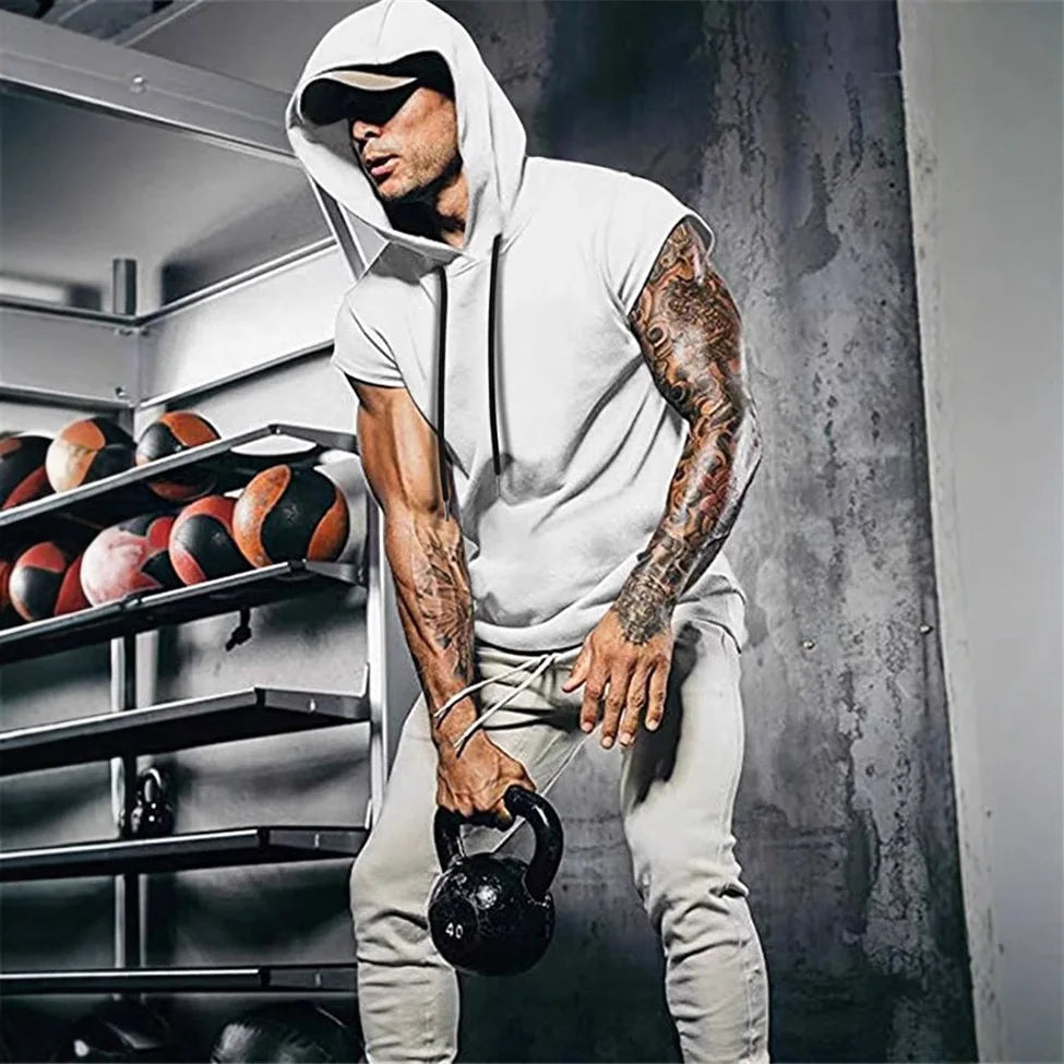 2025 Brand New Men's Tank Tops Vest Sleeveless Tees For Male Hooded Man Vests Tops Hip Hop Men Tank Top Hoody T shirt Male Mens
