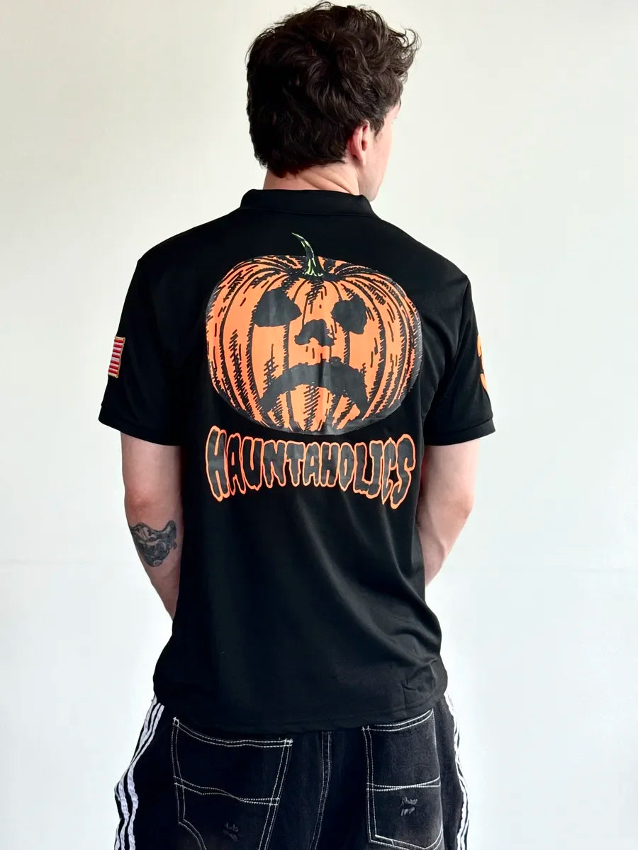 Haunted Mound Pumpkin Head Embroidered T-Shirt