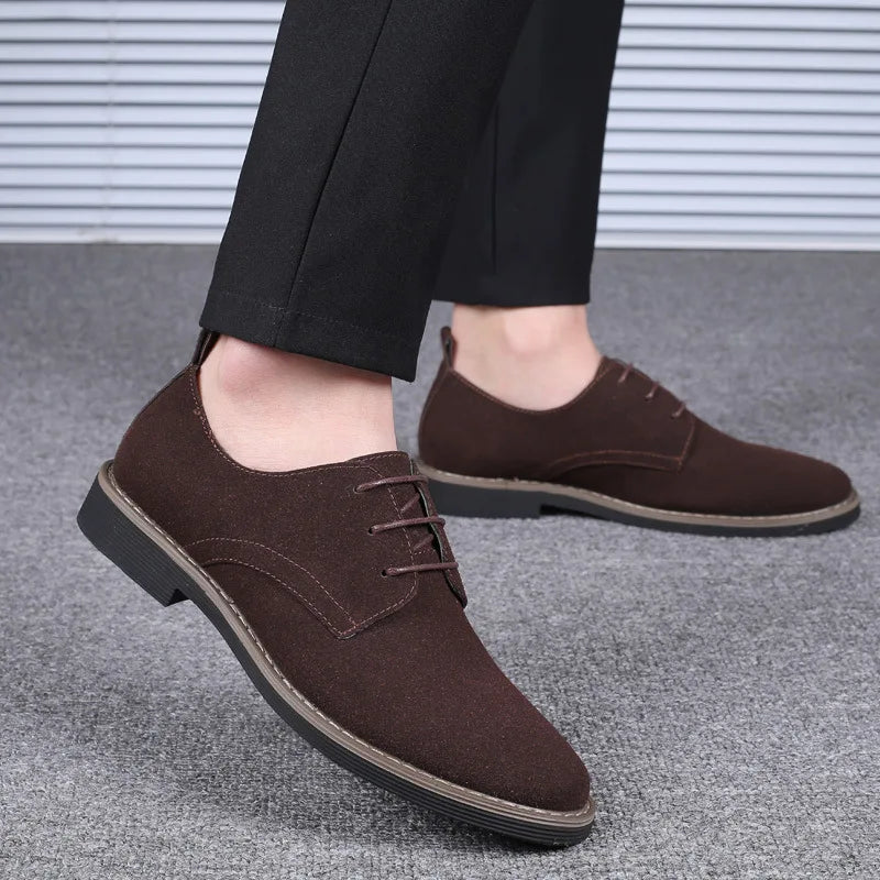 Men's Casual Dress Shoes in Black Oxford Fabric