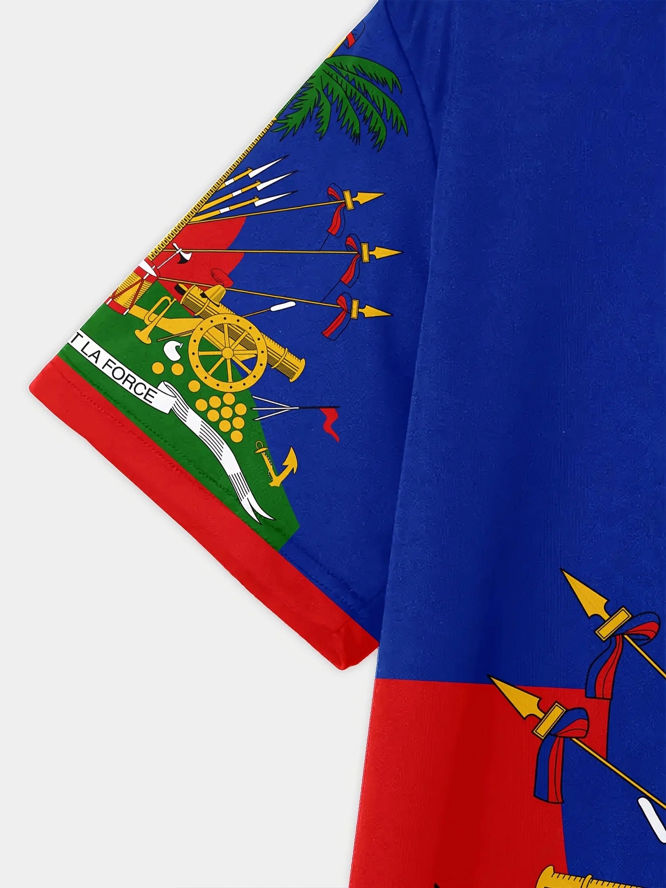 Men's Casual T-Shirt with Haitian Flag Print