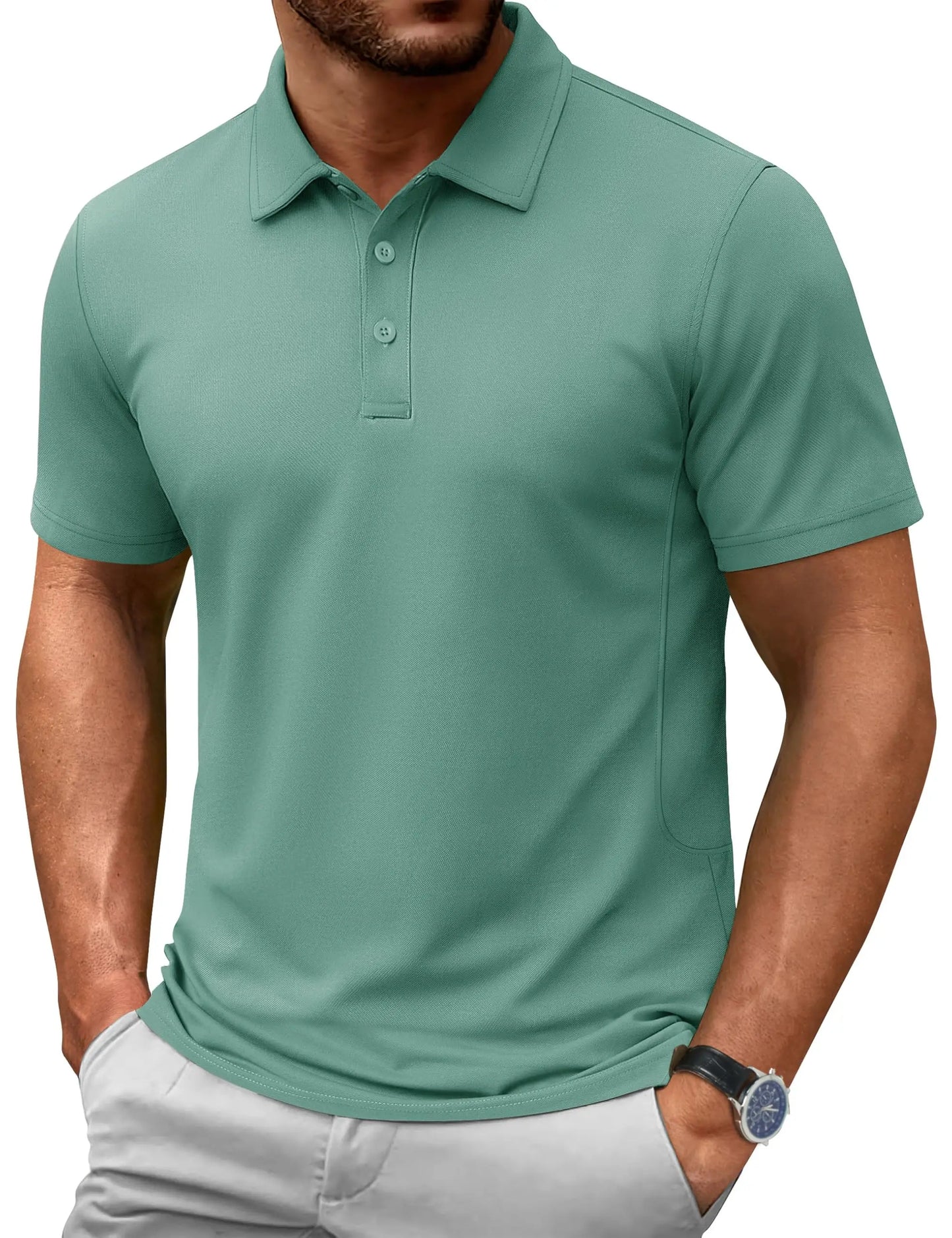 TACVASEN 72% Cotton Summer Golf Polo T-Shirt