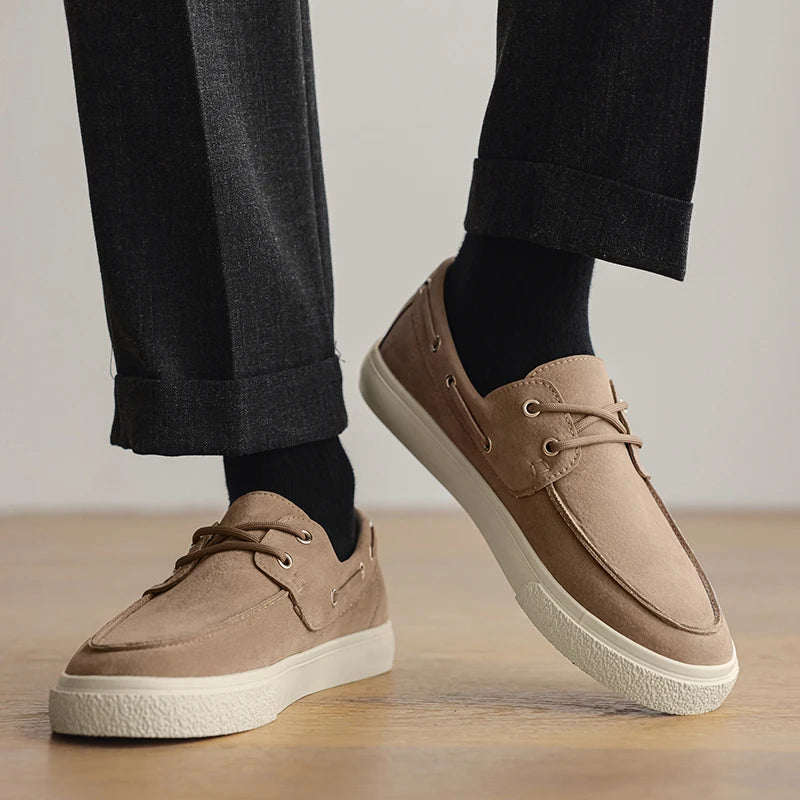 Men's Casual Slip-On Shoes in Handmade Suede Leather