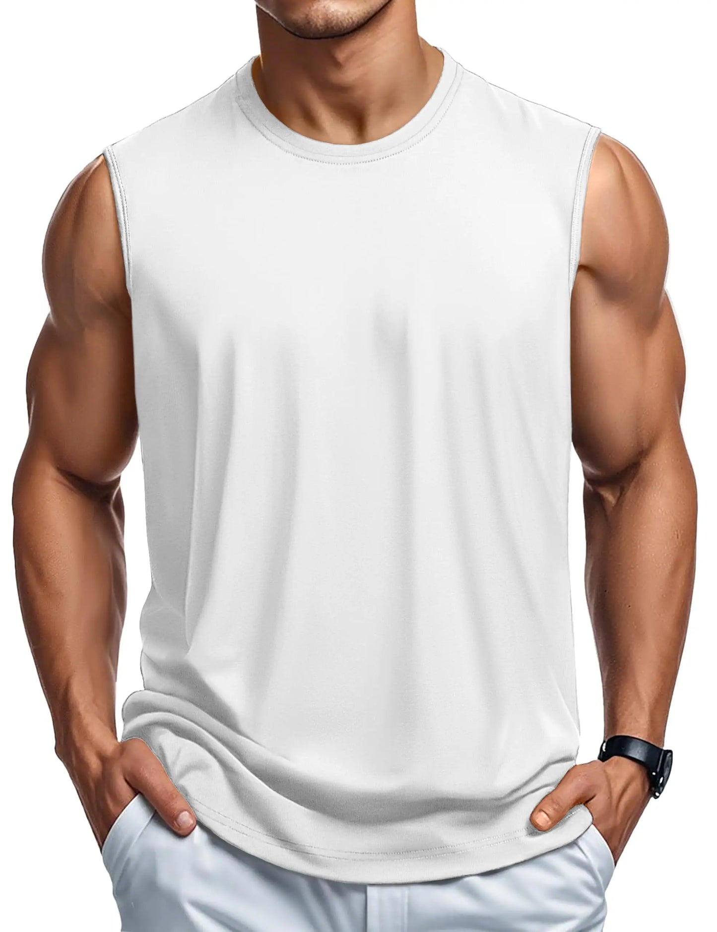 MAGCOMSEN Men's Cotton Sports Tank Top for Summer