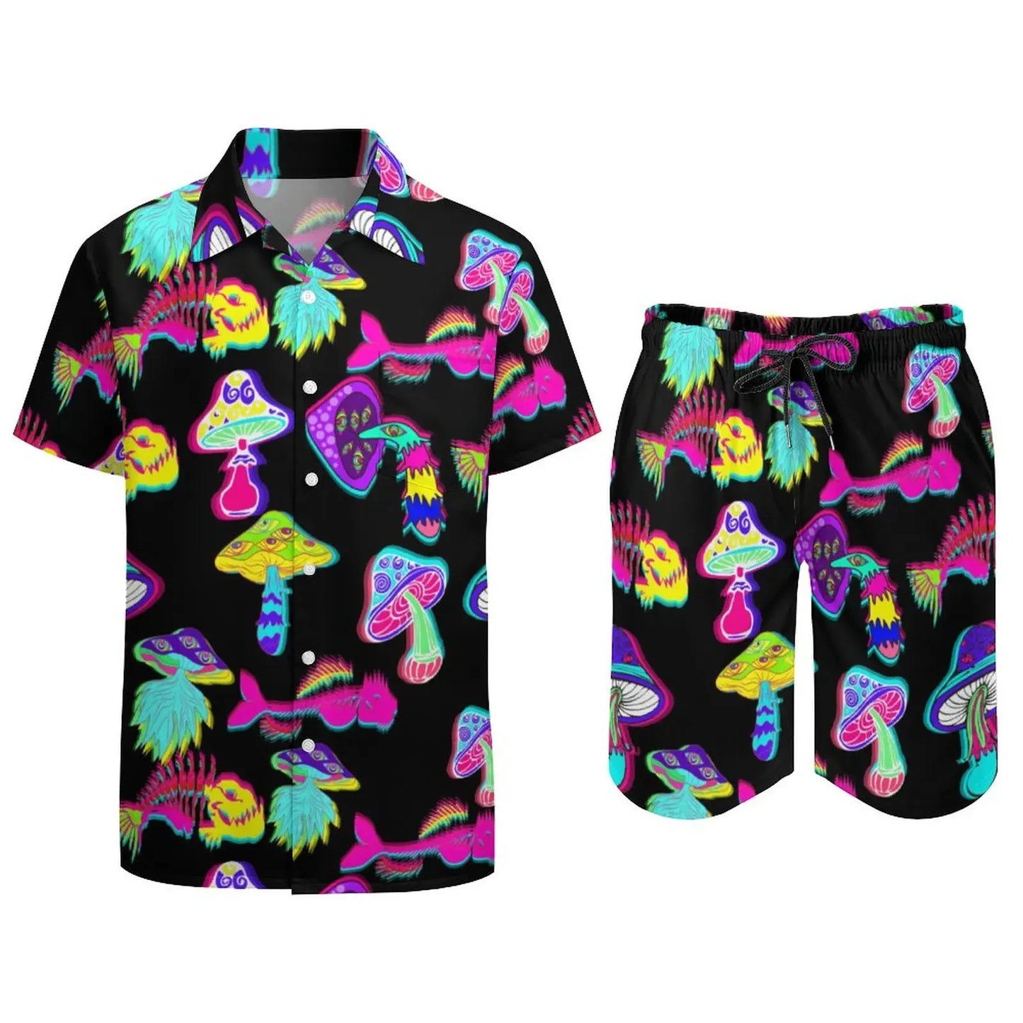 Psychedelic Magic Mushroom Men 2Pcs Casual Set