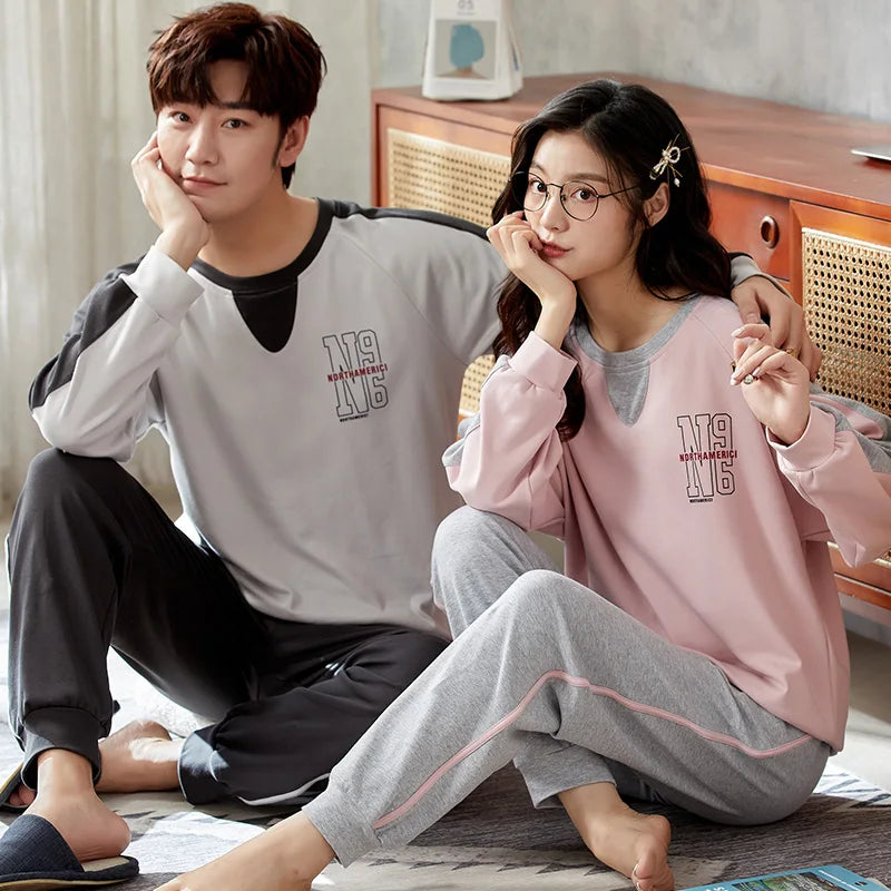 Cotton Korean Men Pajama Set Sleepwear