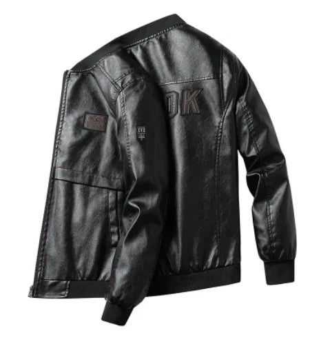 Men's Bomber Jacket Casual Long Sleeve Zip-Up Collar with Pockets Outerwear