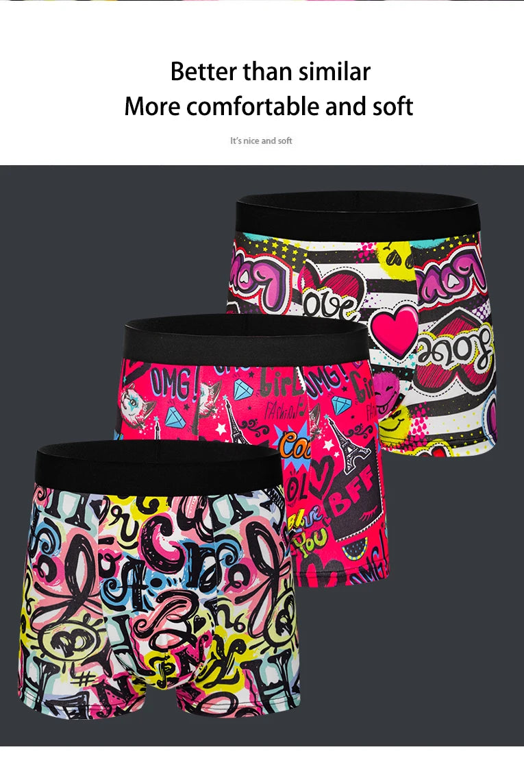 Men's Boxer Shorts 5-Pack Polyester Print