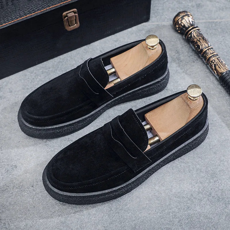 2026 Platform Men Loafers Lightweight Slip-On Casual Shoes