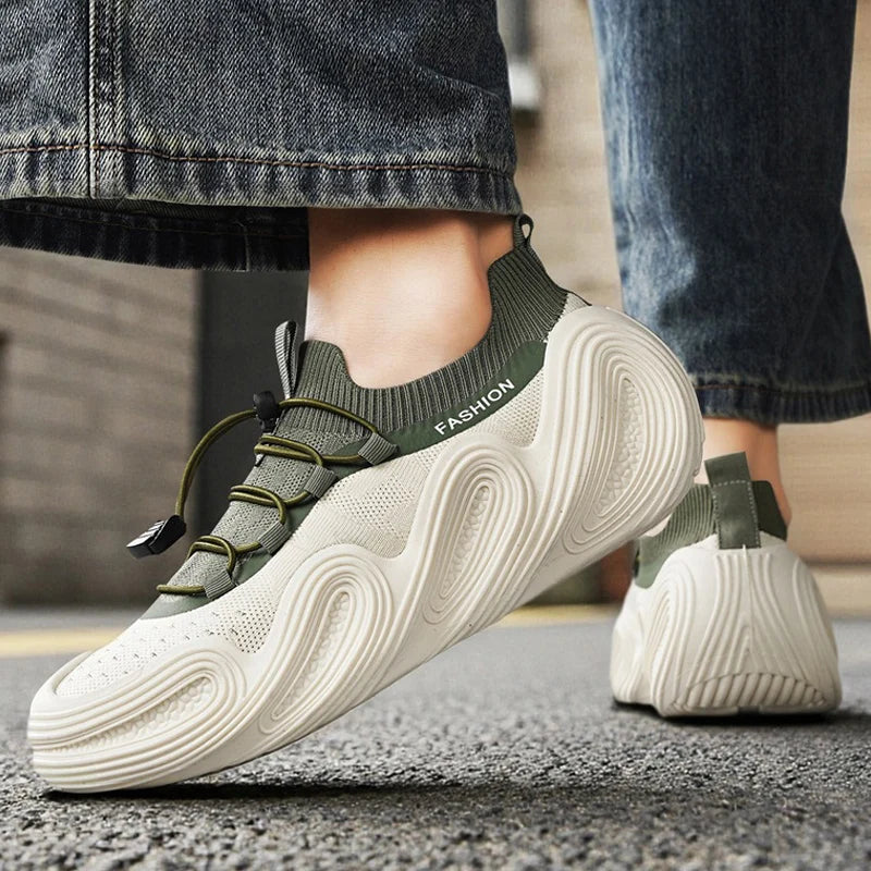 Men's Summer Mesh Casual Shoes with Thick Sole