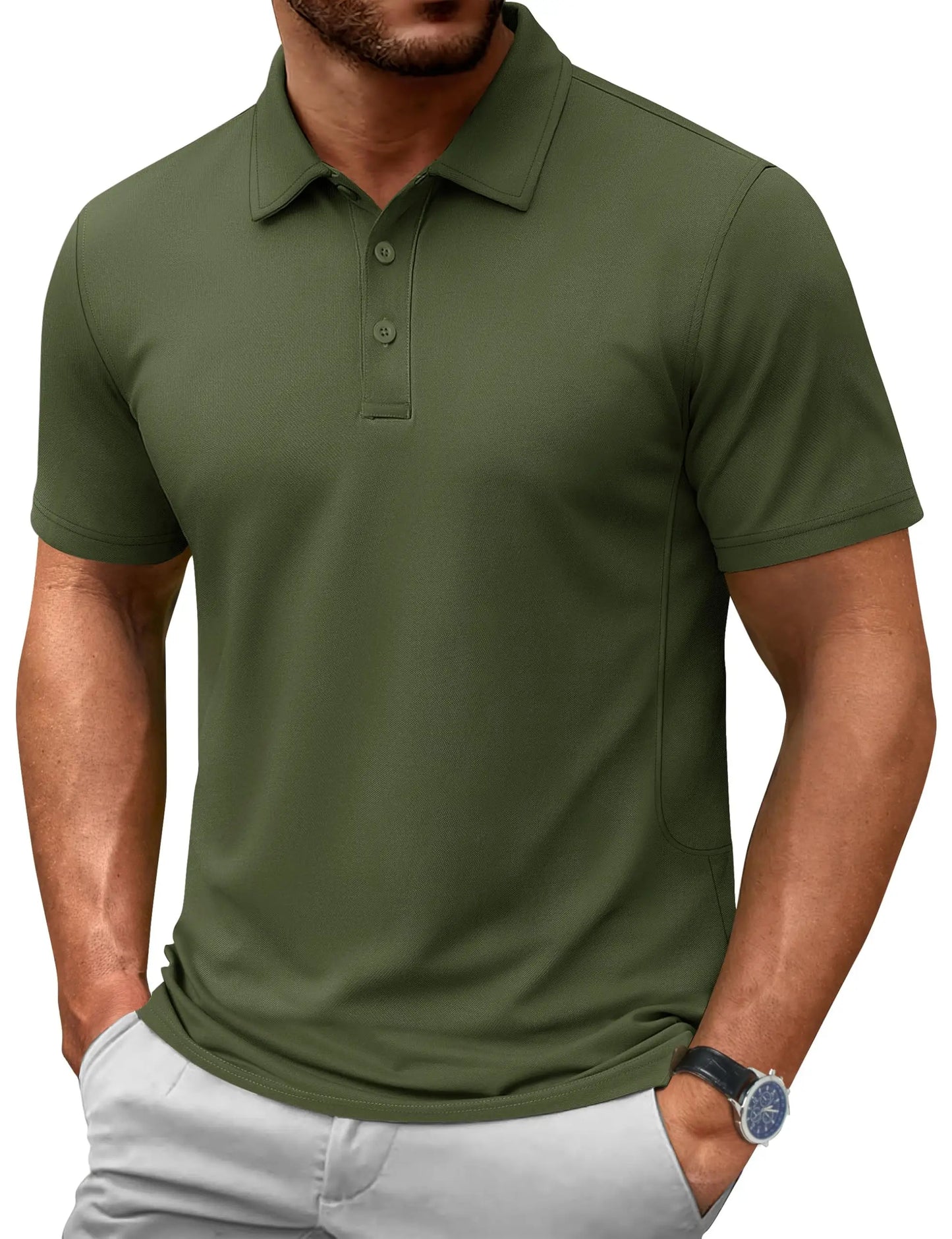 TACVASEN 72% Cotton Summer Golf Polo T-Shirt