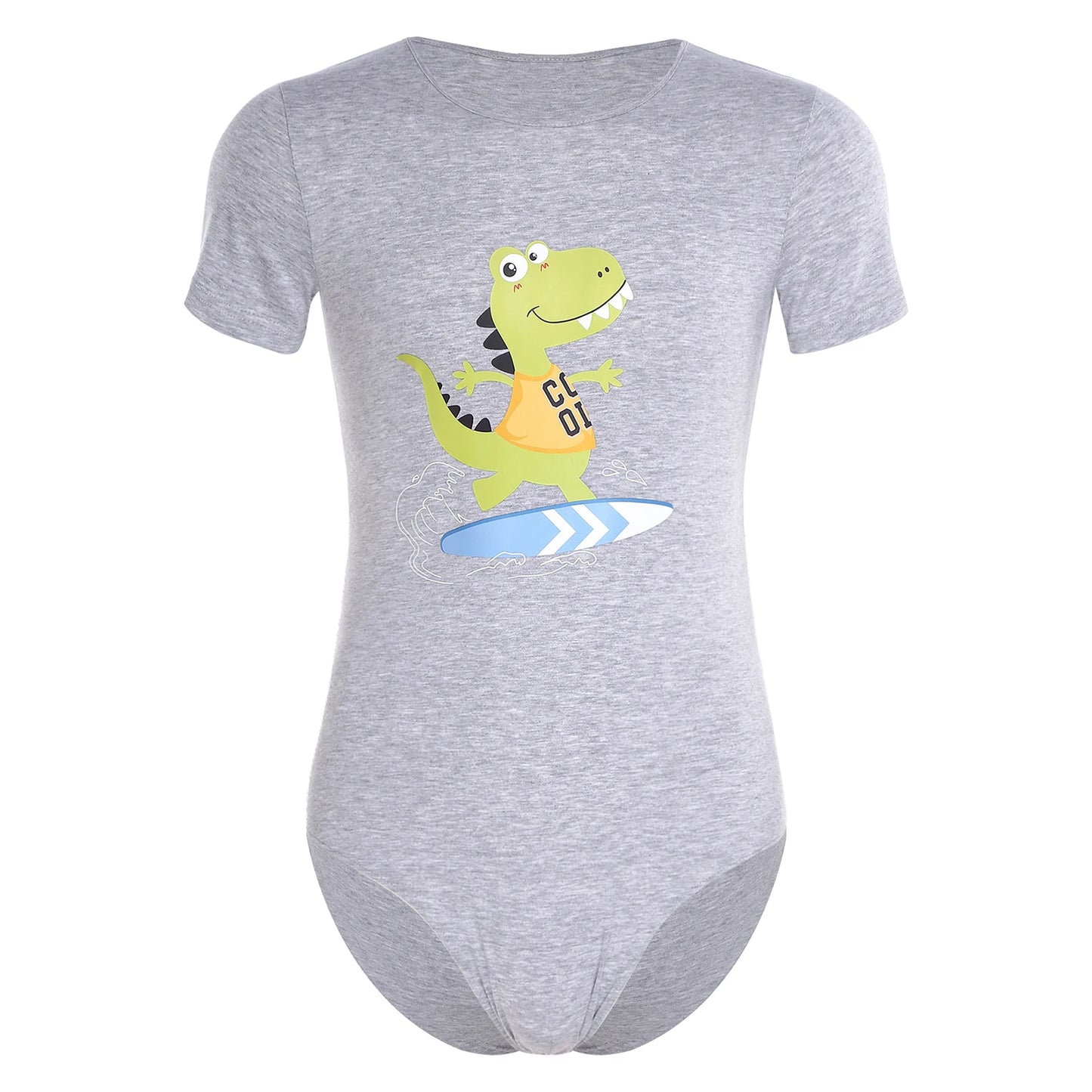 Mens Pajamas Bodysuit Sleepwear Cartoon Dinosaur Short Sleeve Leotard Buttoned Crotch Diaper Rompers Sleep Loungewear Jumpsuit