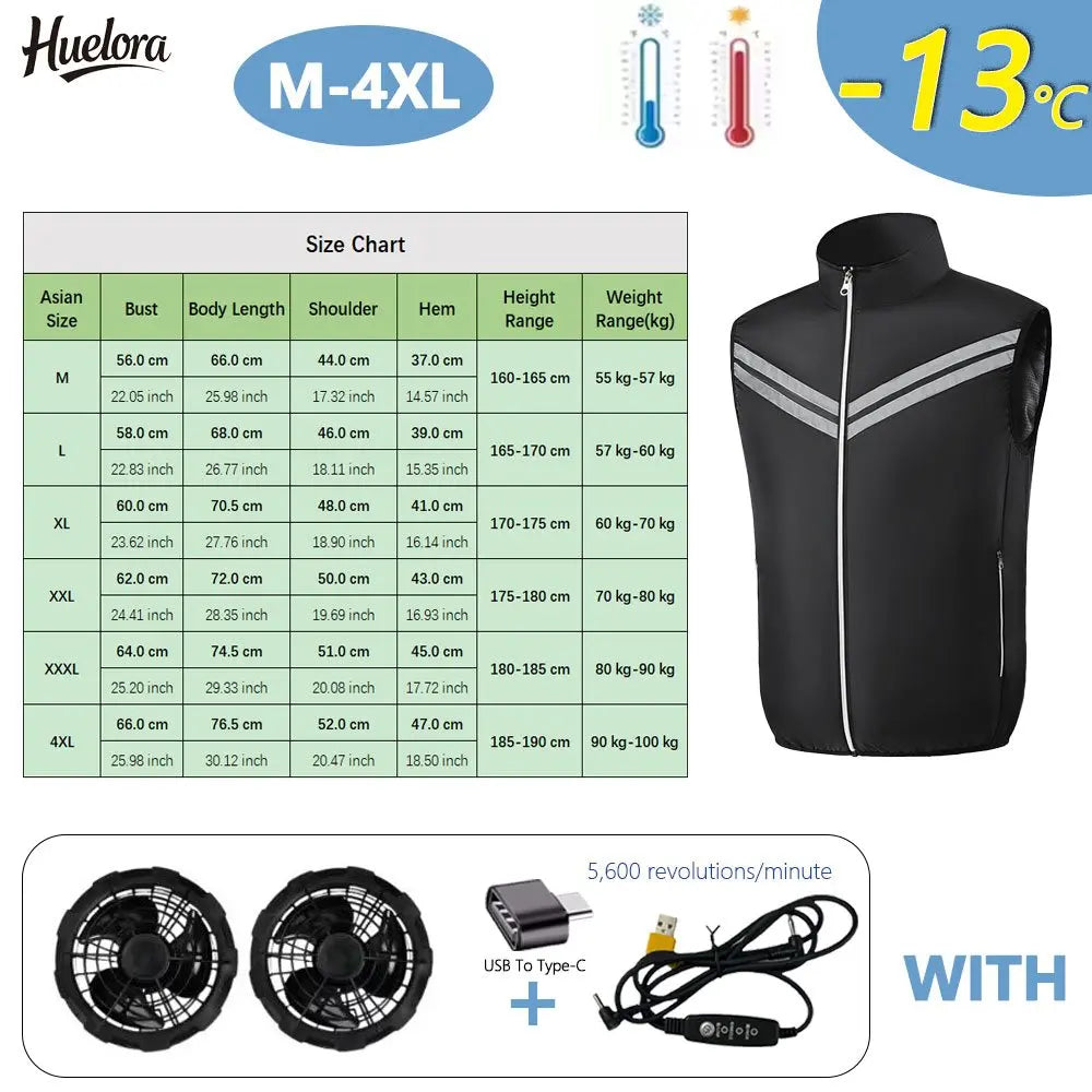 Cooling Vest for Men and Women with USB Dual Fan