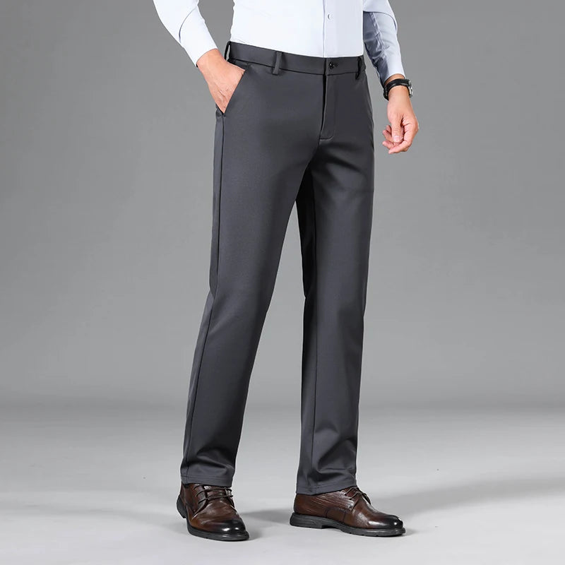 Men's Elastic Formal Pants with Tiger Head Design