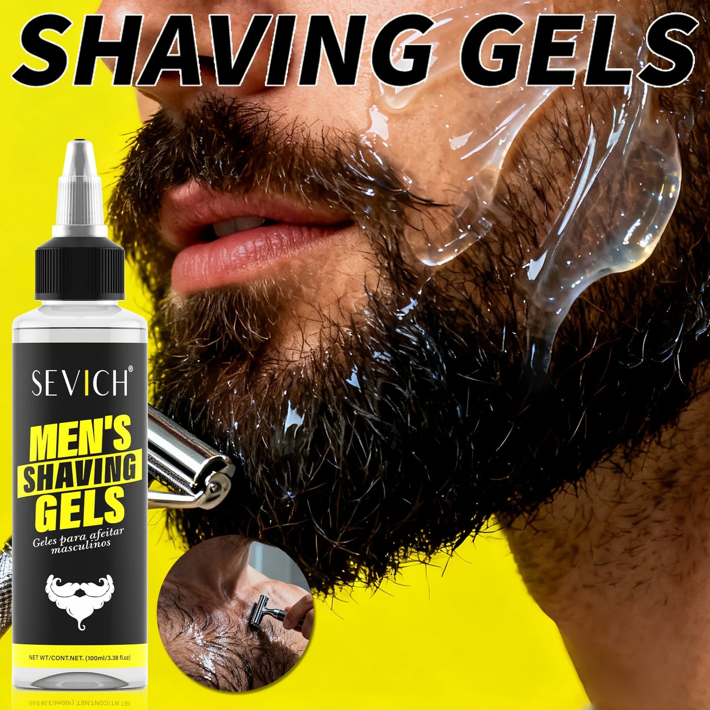 Men Shaving Gel 100ml Non-irritating Beard Care