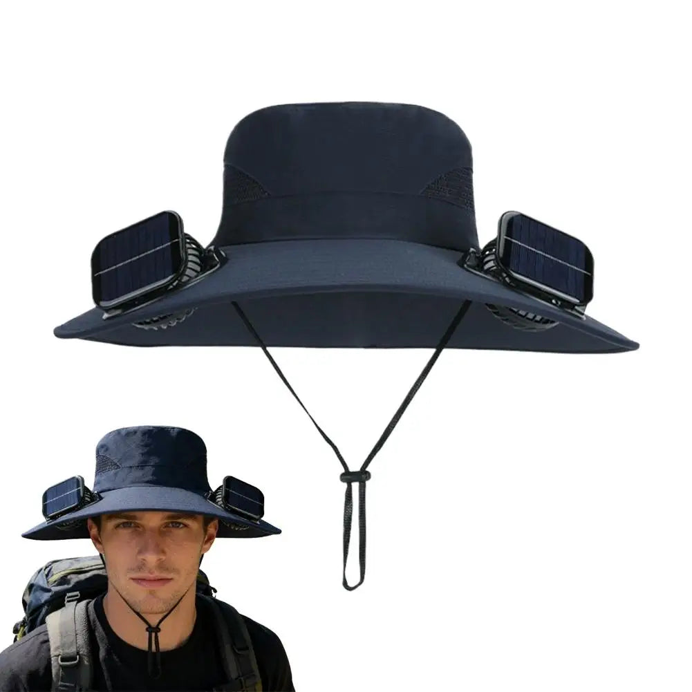Solar Fan Hat for Men Women with Dual Solar Fans