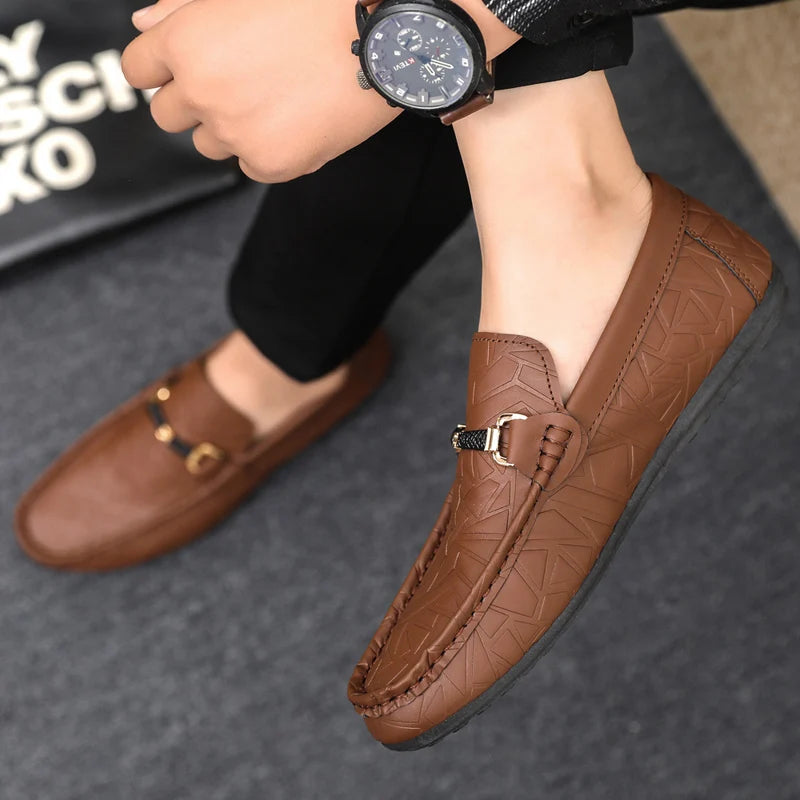 Men's Casual Leather Loafers for Sports and Climbing