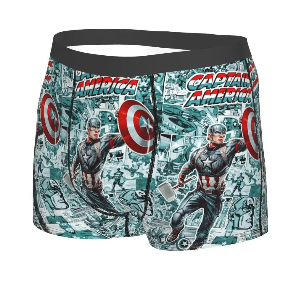 Captain America Comics Design Boxer Shorts for Men by MINISO