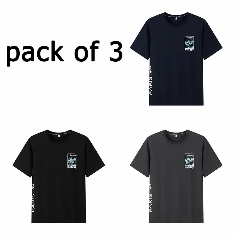 Men's Cotton Round Neck T-Shirt 6XL 7XL Casual Wear