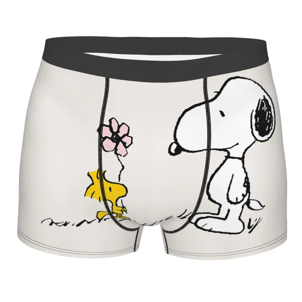 Snoopy Boxer Briefs for Men - Giggle Print Polyester Blend