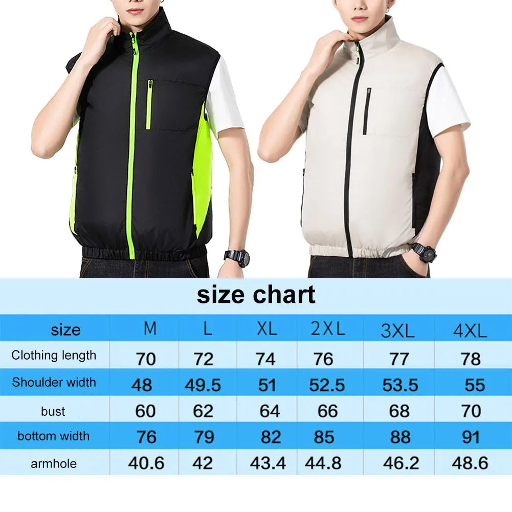 Cooling Fan Vest for Men Breathable Polyester Workwear
