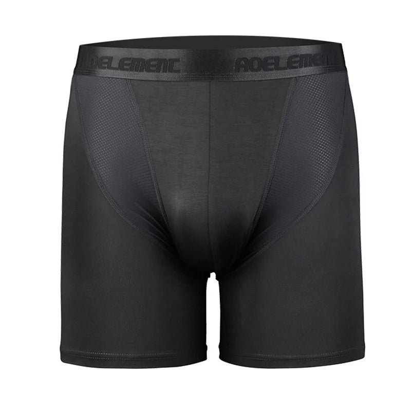 Men's Breathable Mesh Boxer Shorts in Black and Gray