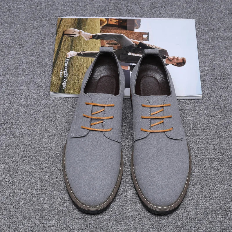 Men's Casual Dress Shoes in Black Oxford Fabric
